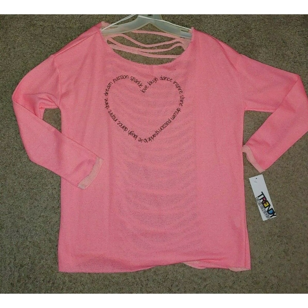 Trendy Trends Coral Dance Heart Cover Up Shirt Top